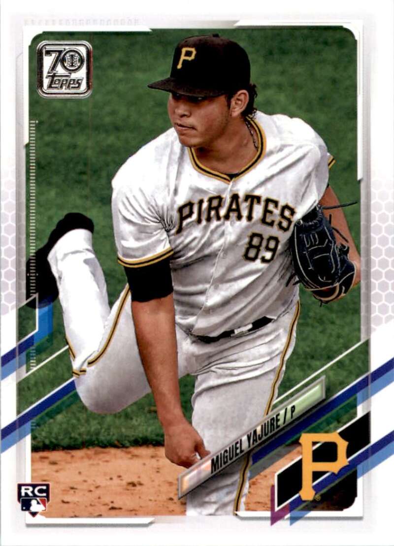 2021 Topps Baseball #612 Miguel Yajure RC Rookie Pittsburgh Pirates Image 1