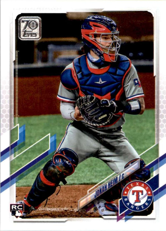 2021 Topps Baseball  #628 Jonah Heim  RC Rookie Texas Rangers  Image 1
