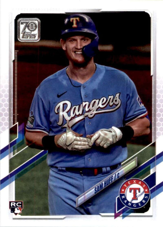 2021 Topps Baseball  #654 Sam Huff  RC Rookie Texas Rangers  Image 1