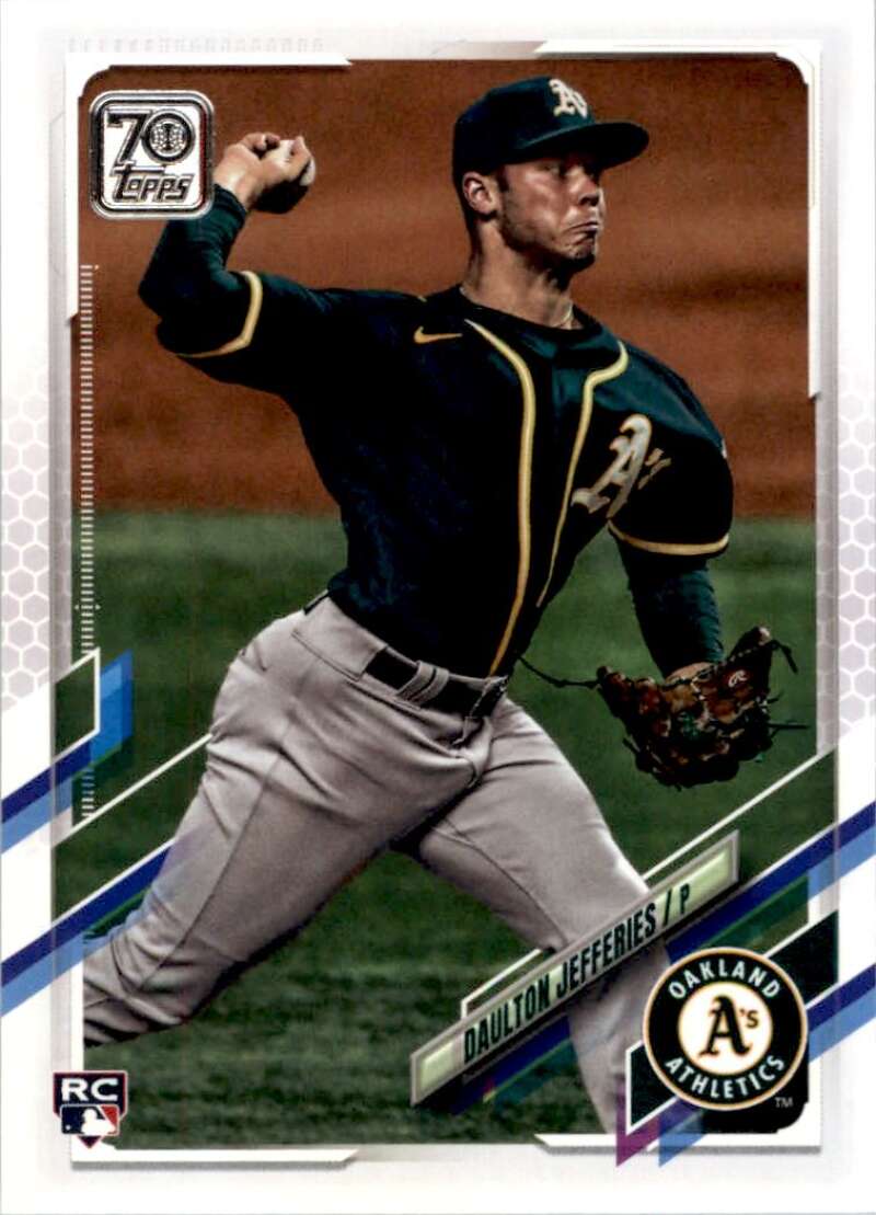 2021 Topps Baseball #656 Daulton Jefferies RC Rookie Oakland Athletics Image 1