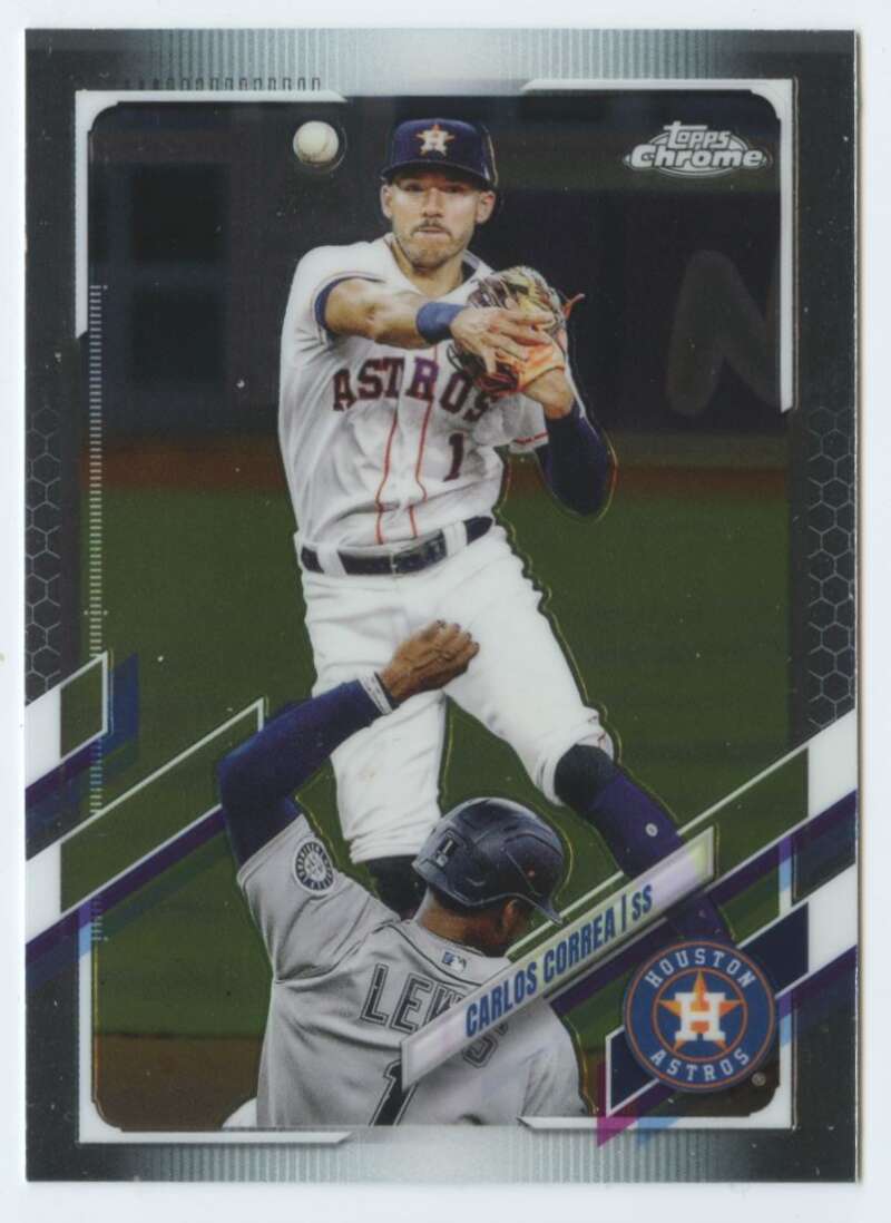 2021 Topps Chrome #172 Carlos Correa Houston Astros V91729 Image 1