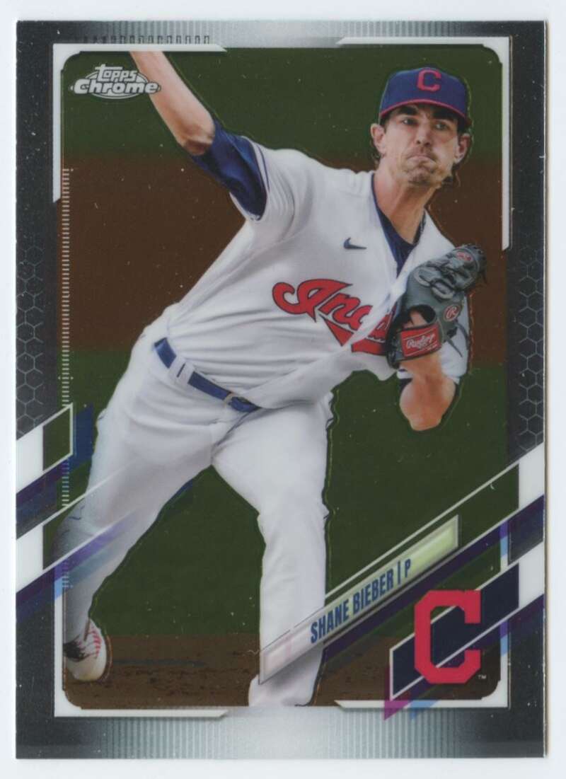 2021 Topps Chrome #198 Shane Bieber Cleveland Indians V91735 Image 1