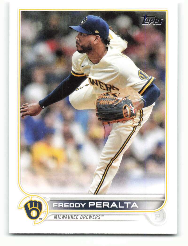 2022 Topps Baseball #13 Freddy Peralta Milwaukee Brewers Image 1