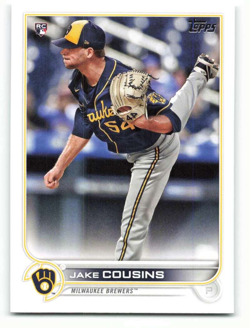 2022 Topps Baseball #20 Jake Cousins RC Rookie Milwaukee Brewers Image 1