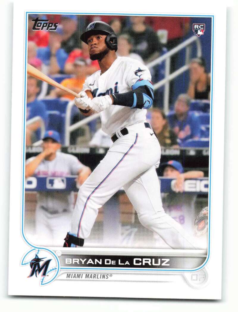 2022 Topps Baseball #22 Bryan De La Cruz RC Rookie Miami Marlins Image 1