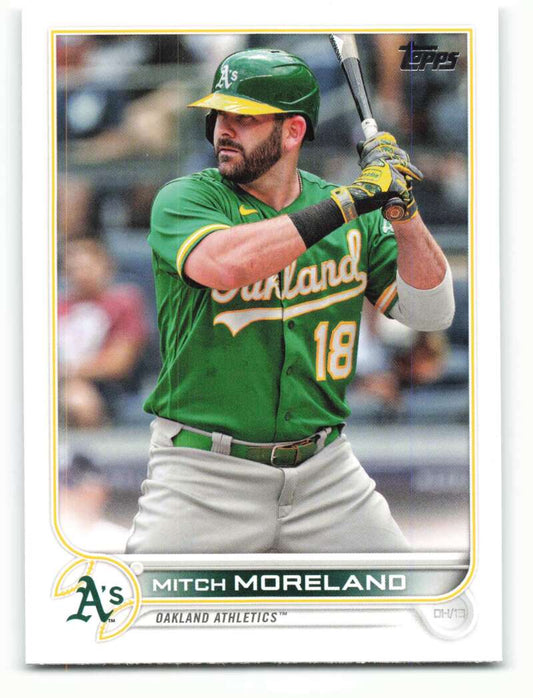 2022 Topps Baseball  #42 Mitch Moreland  Oakland Athletics  Image 1