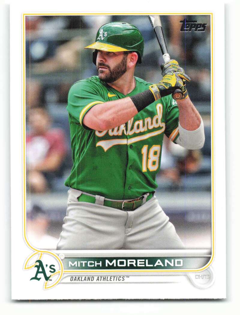 2022 Topps Baseball #42 Mitch Moreland Oakland Athletics Image 1