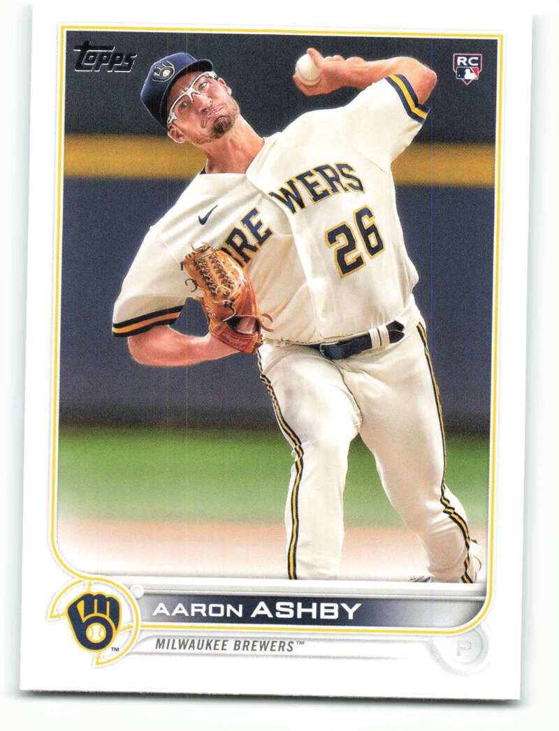 2022 Topps Baseball #78 Aaron Ashby RC Rookie Milwaukee Brewers Image 1