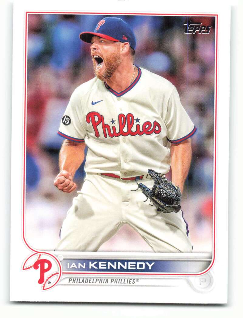 2022 Topps Baseball  #102 Ian Kennedy  Philadelphia Phillies  Image 1