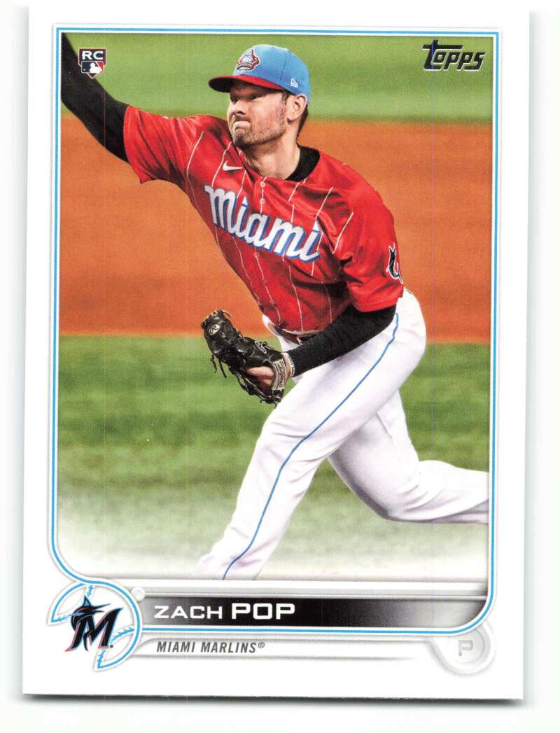 2022 Topps Baseball #108 Zach Pop RC Rookie Miami Marlins Image 1