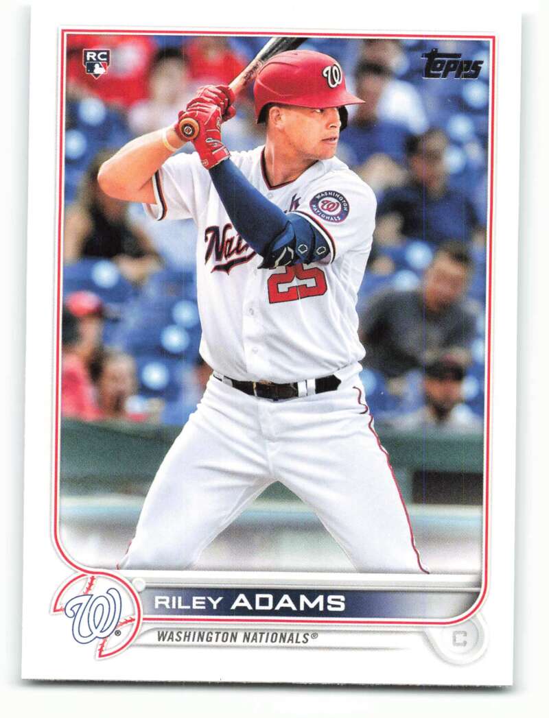 2022 Topps Baseball #158 Riley Adams RC Rookie Washington Nationals Image 1