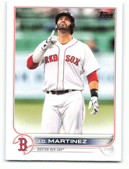 2022 Topps Baseball  #182 J.D. Martinez  Boston Red Sox  Image 1