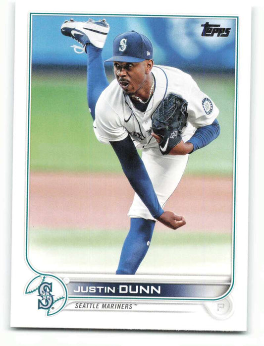 2022 Topps Baseball  #185 Justin Dunn  Seattle Mariners  Image 1
