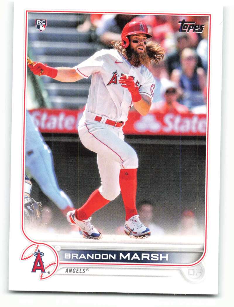 2022 Topps Baseball #243 Brandon Marsh RC Rookie Los Angeles Angels Image 1