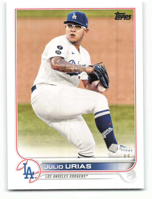 2022 Topps Baseball  #299 Julio Urias  Los Angeles Dodgers  Image 1
