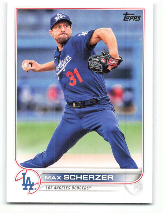 2022 Topps Baseball  #310 Max Scherzer  Los Angeles Dodgers  Image 1