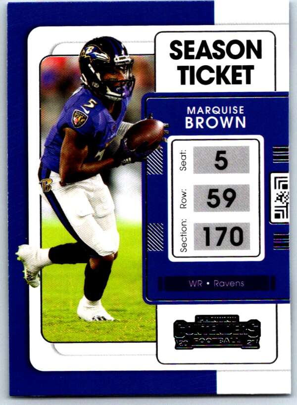 2021 Panini Contenders Season Ticket #8 Marquise Brown Ravens V88443 Image 1