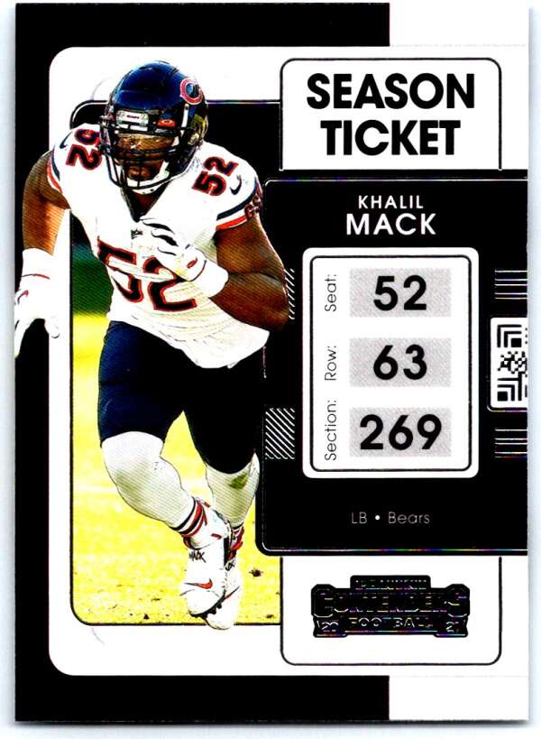 2021 Panini Contenders Season Ticket #16 Khalil Mack Bears V88461 Image 1
