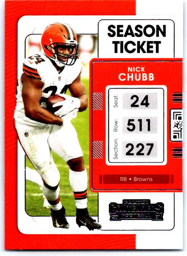 2021 Panini Contenders Season Ticket #24 Nick Chubb Browns V88476 Image 1