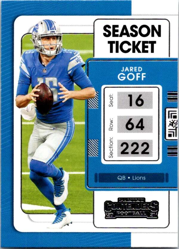2021 Panini Contenders Season Ticket #31 Jared Goff Lions V88483 Image 1