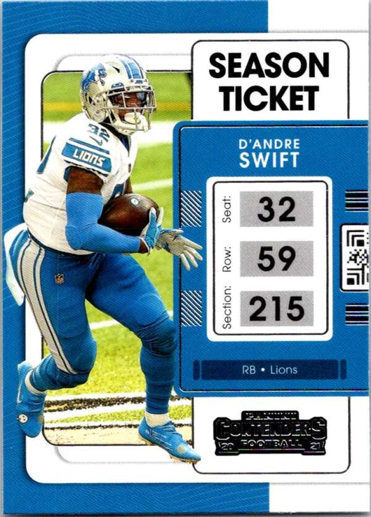 2021 Panini Contenders Season Ticket #32 D'Andre Swift   Lions  V88485 Image 1