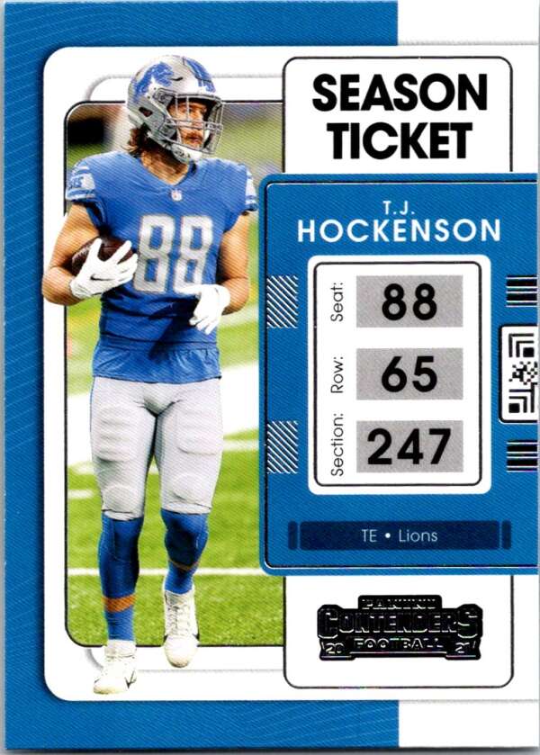 2021 Panini Contenders Season Ticket #33 T.J. Hockenson Lions V88486 Image 1