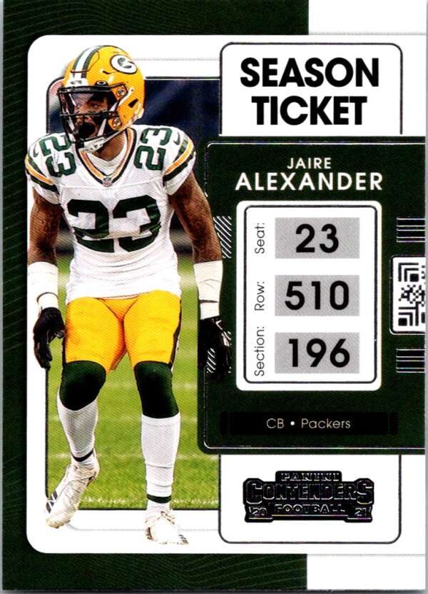 2021 Panini Contenders Season Ticket #37 Jaire Alexander Packers V88491 Image 1