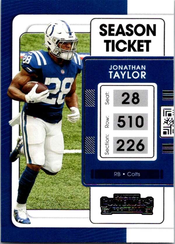 2021 Panini Contenders Season Ticket #43 Jonathan Taylor Colts V88501 Image 1