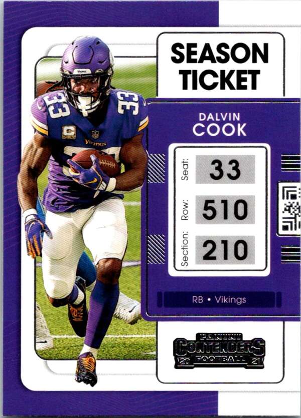 2021 Panini Contenders Season Ticket #65 Dalvin Cook Vikings V88529 Image 1
