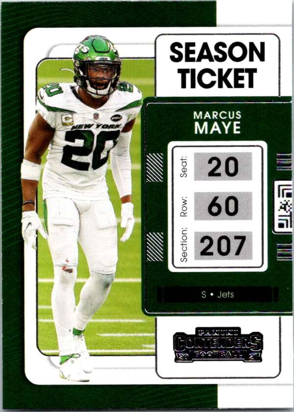 2021 Panini Contenders Season Ticket #77 Marcus Maye Jets V88558 Image 1