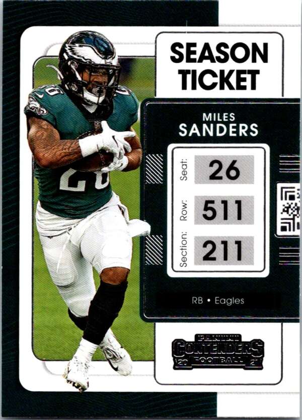 2021 Panini Contenders Season Ticket #80 Miles Sanders Eagles V88562 Image 1
