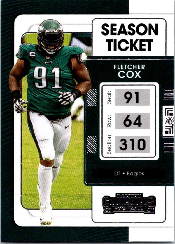 2021 Panini Contenders Season Ticket #81 Fletcher Cox Eagles V88564 Image 1