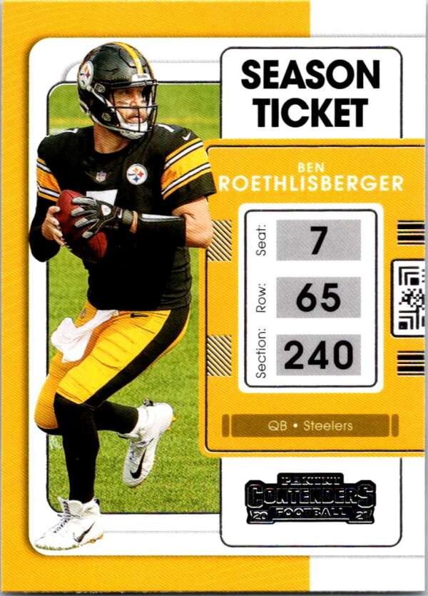 2021 Panini Contenders Season Ticket #82 Ben Roethlisberger V88565 Image 1
