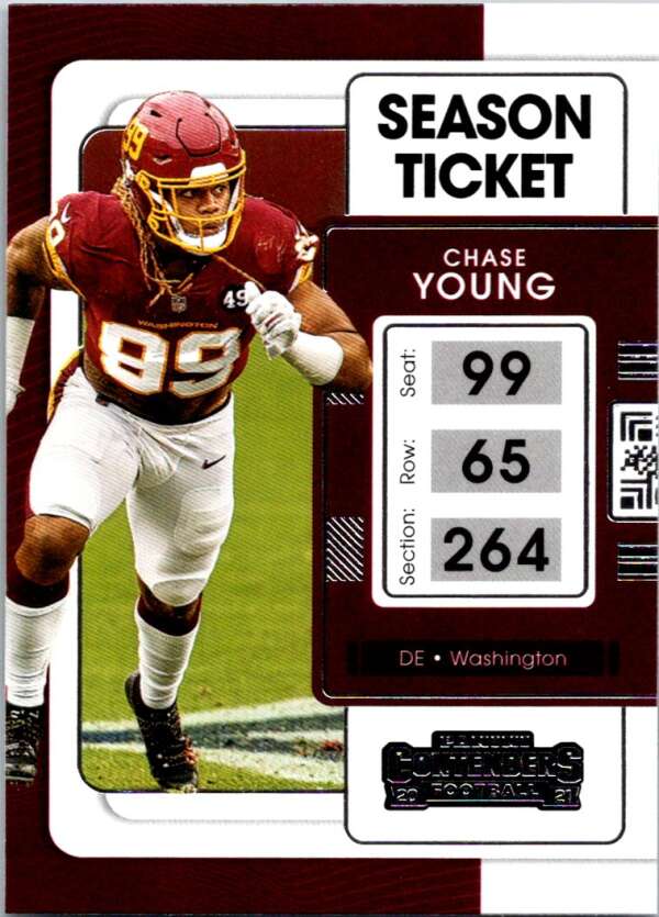 2021 Panini Contenders Season Ticket #100 Chase Young Washington V88586 Image 1