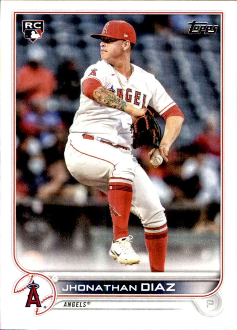 2022 Topps Baseball #332 Jhonathan Diaz RC Rookie Los Angeles Angels Image 1