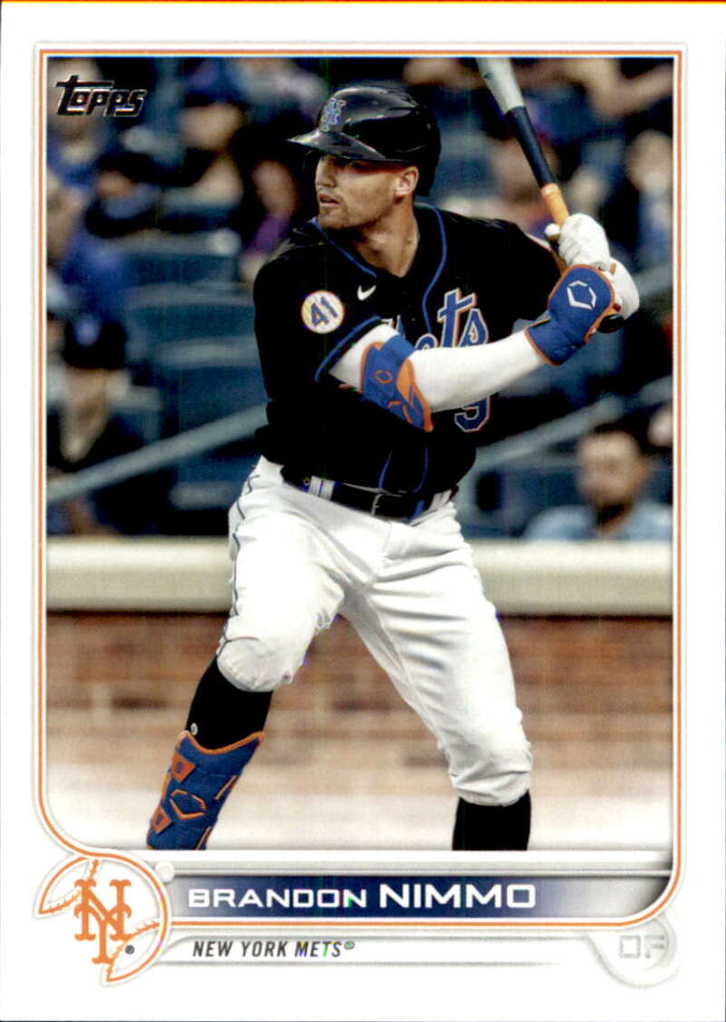 2022 Topps Baseball #344 Brandon Nimmo New York Mets Image 1