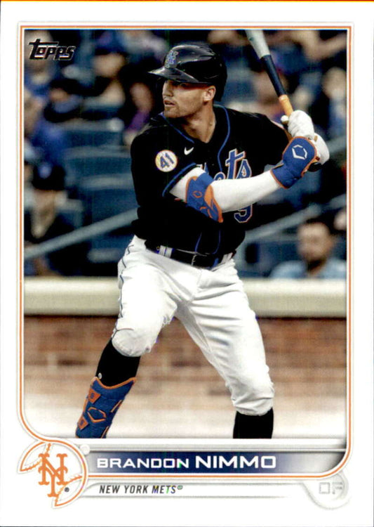 2022 Topps Baseball  #344 Brandon Nimmo  New York Mets  Image 1