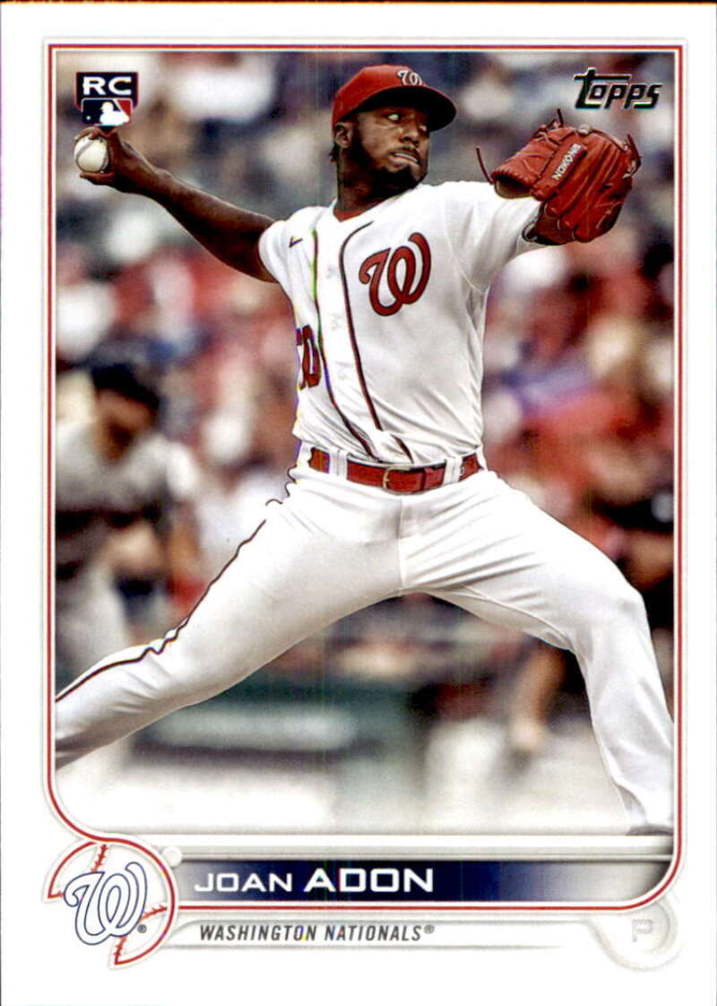 2022 Topps Baseball #360 Joan Adon RC Rookie Washington Nationals Image 1
