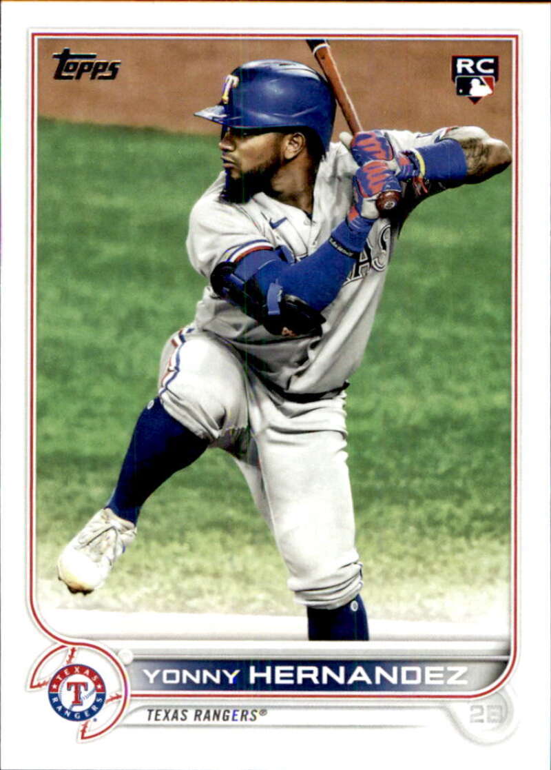 2022 Topps Baseball #363 Yonny Hernandez RC Rookie Texas Rangers Image 1