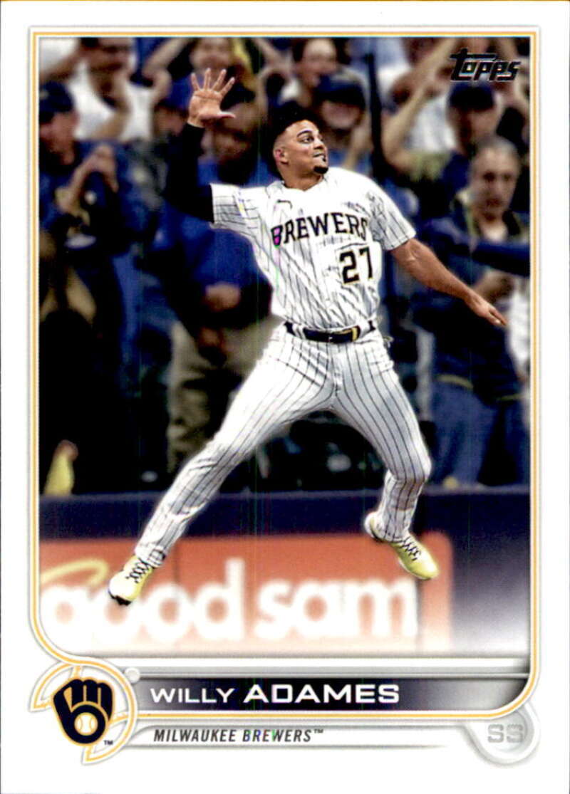 2022 Topps Baseball #378 Willy Adames Milwaukee Brewers Image 1