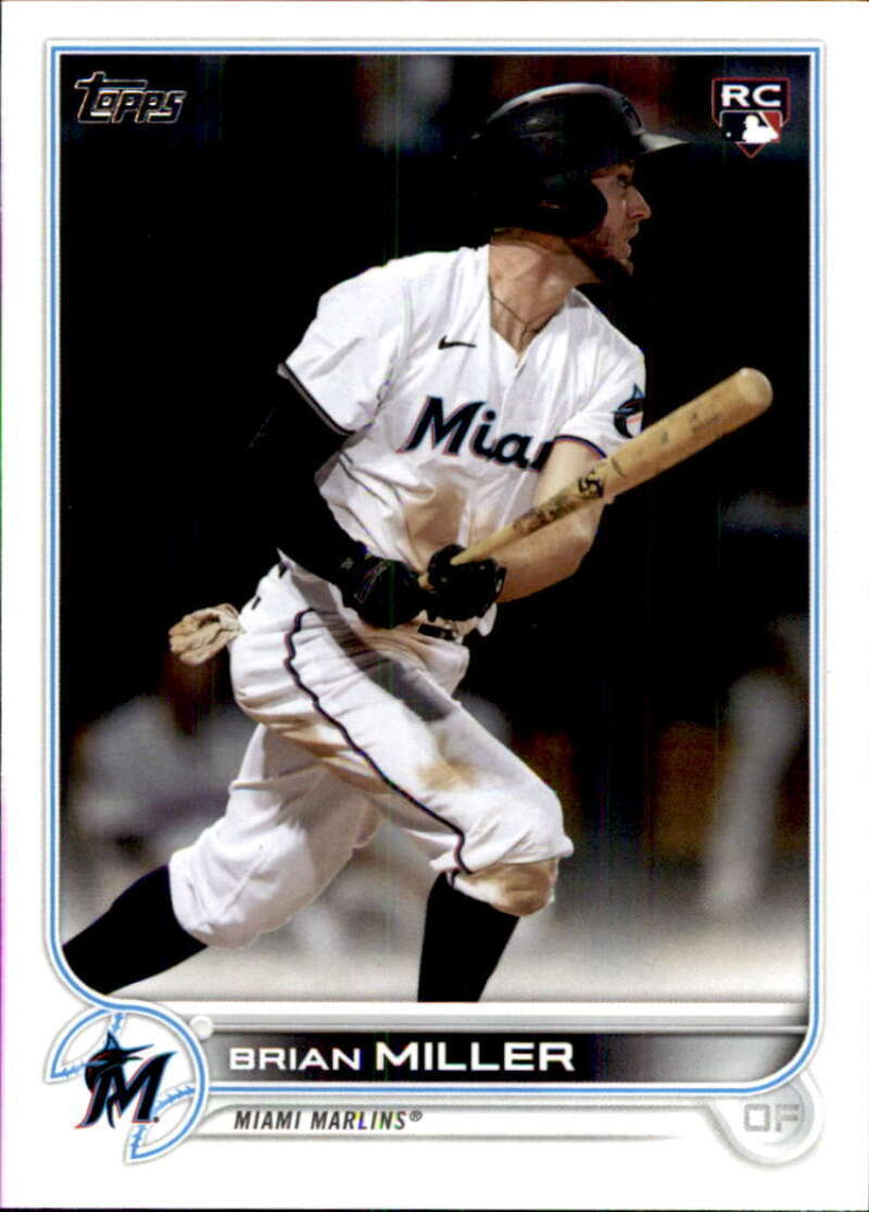 2022 Topps Baseball #425 Brian Miller RC Rookie Miami Marlins Image 1