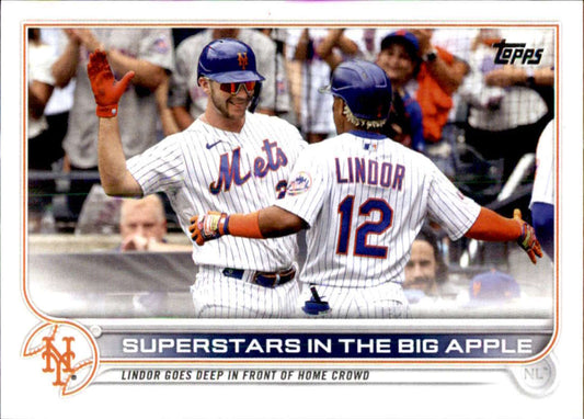 2022 Topps Baseball  #436 Alonso/Lindor  New York Mets  Image 1