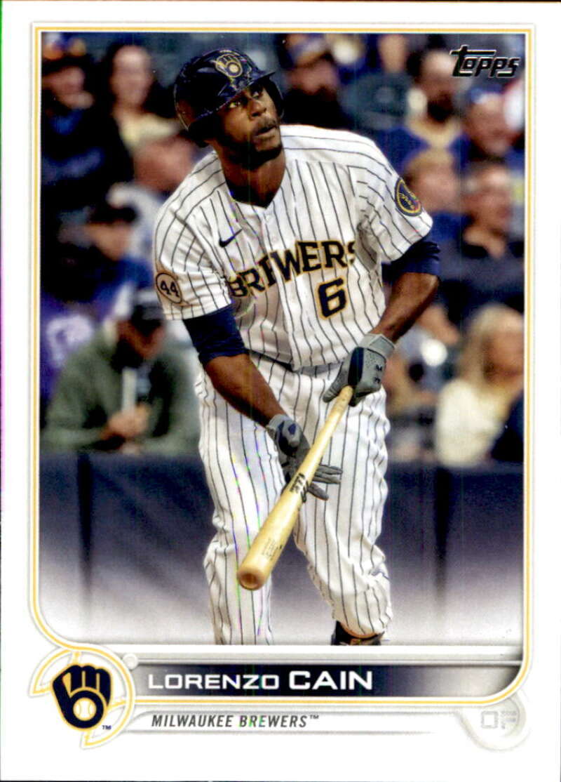 2022 Topps Baseball #442 Lorenzo Cain Milwaukee Brewers Image 1
