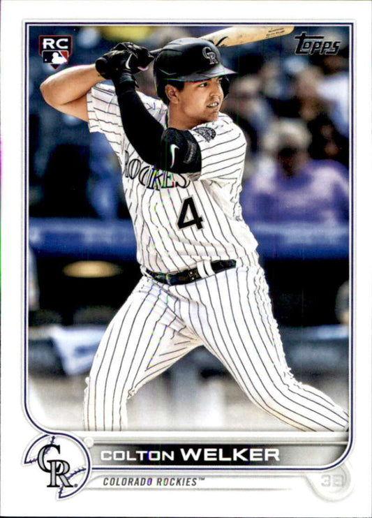 2022 Topps Baseball  #480 Colton Welker  RC Rookie Colorado Rockies  Image 1