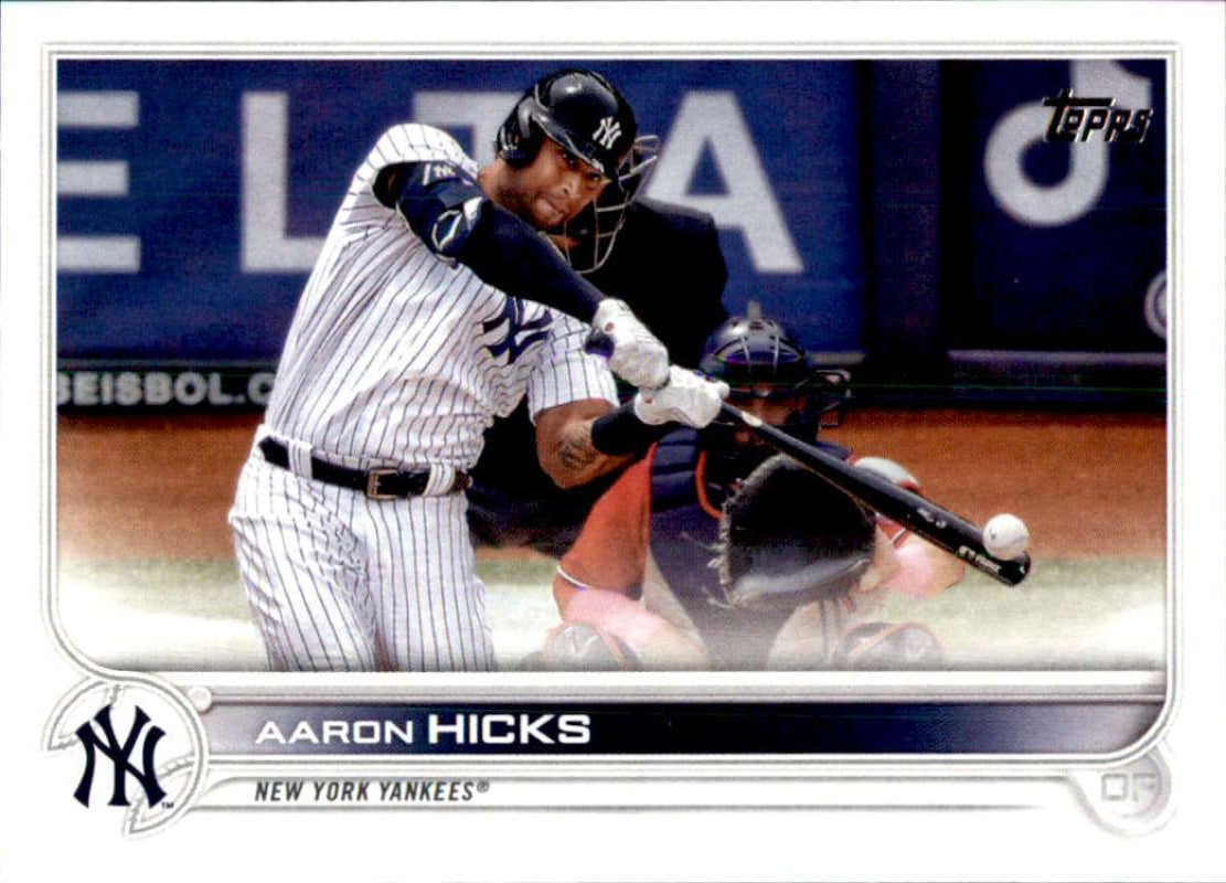 2022 Topps Baseball #497 Aaron Hicks New York Yankees Image 1