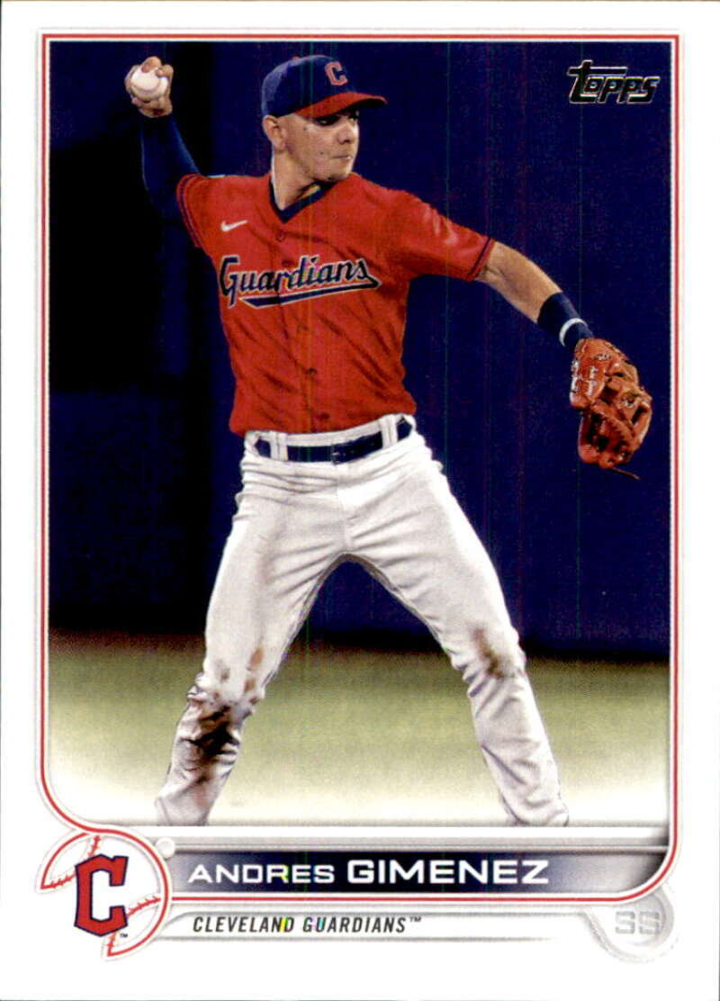2022 Topps Baseball #504 Andres Gimenez Cleveland Guardians Image 1