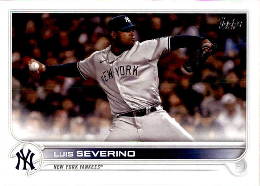 2022 Topps Baseball  #533 Luis Severino  New York Yankees  Image 1
