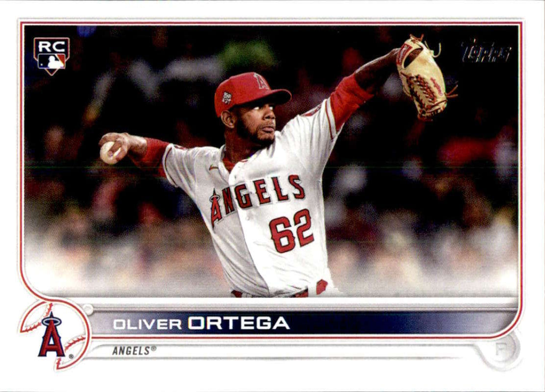 2022 Topps Baseball #554 Oliver Ortega RC Rookie Los Angeles Angels Image 1