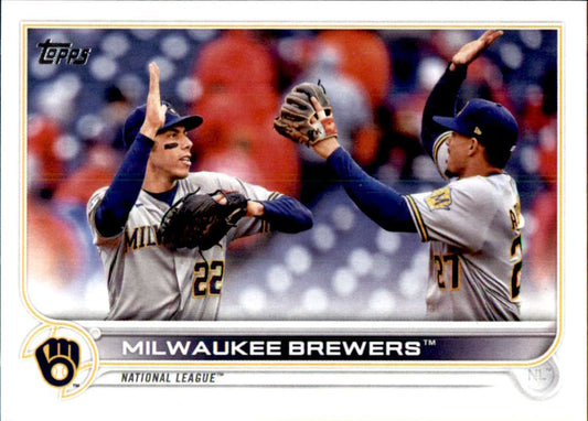 2022 Topps Baseball  #597 Milwaukee Brewers  Milwaukee Brewers  Image 1
