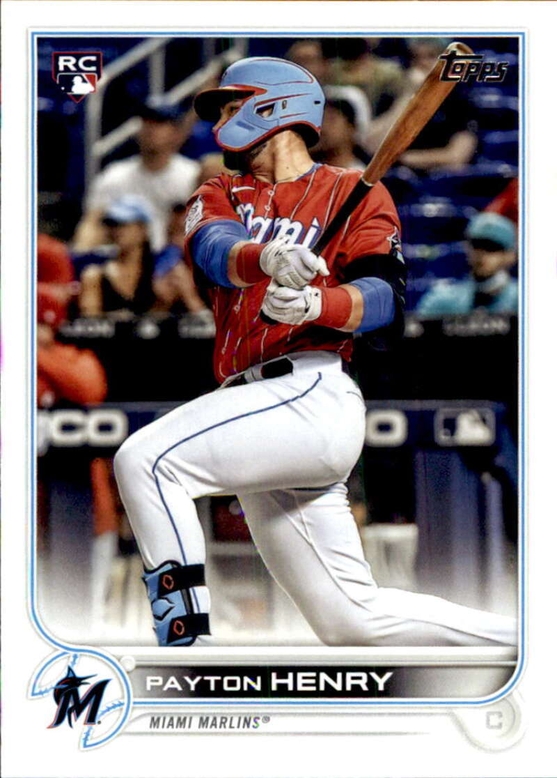2022 Topps Baseball #611 Payton Henry RC Rookie Miami Marlins Image 1